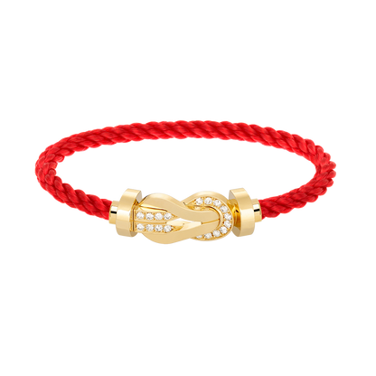 [GALE]CHANCE LARGE 8 FIGURE BUCKLE HALF DIAMOND BRACELET GOLD