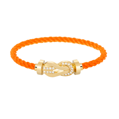 [GALE]CHANCE LARGE 8 FIGURE BUCKLE HALF DIAMOND BRACELET GOLD