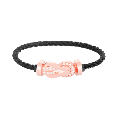 [GALE]CHANCE LARGE 8 FIGURE BUCKLE HALF DIAMOND BRACELET ROSE GOLD