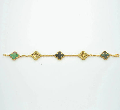 [GALE] CLOVER 5 MOTIF GRAY MOP BRACELET COLLECTION