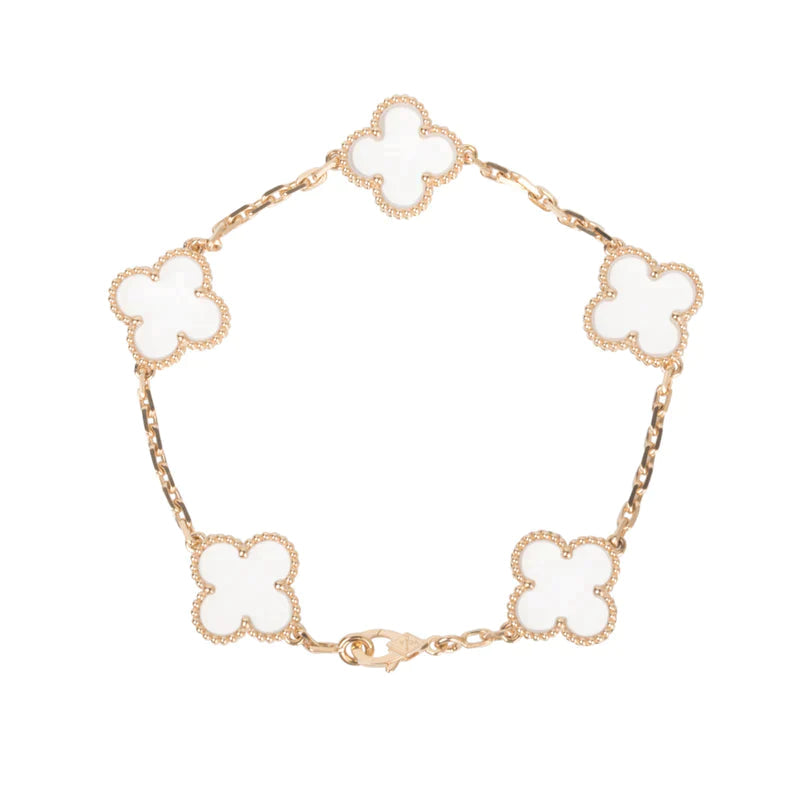 [GALE]CLOVER 5 MOTIF ROCK CRYSTAL BRACELET