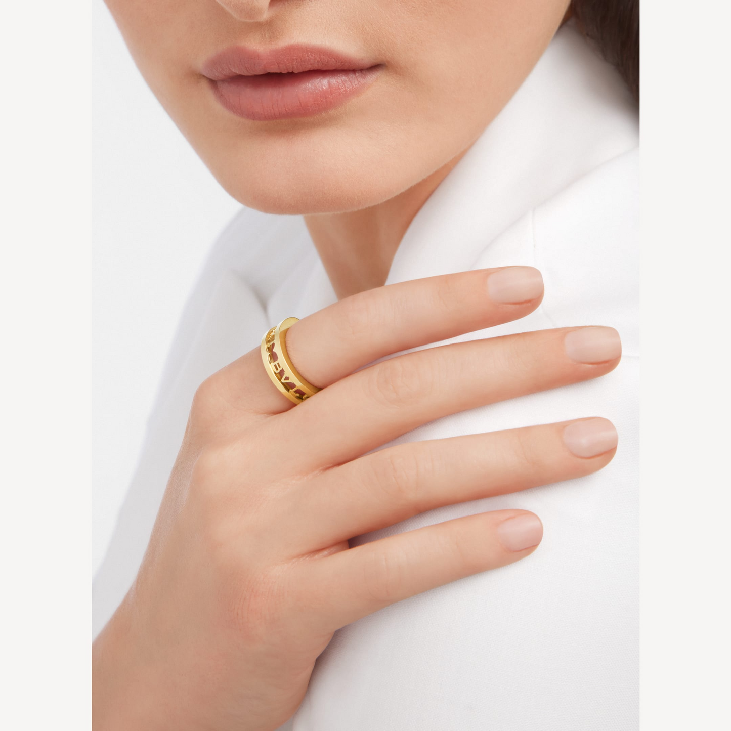 [GALE]ZERO 1 ONE-BAND WITH OPENWORK LOGO SPIRAL RING