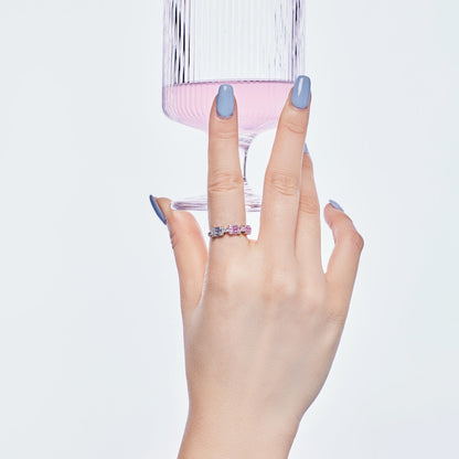 [GALE]Unique Colorful Emerald Cut Party Ring