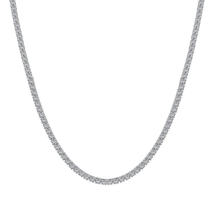 [GALE]Delicate Round Shape Tennis Necklace