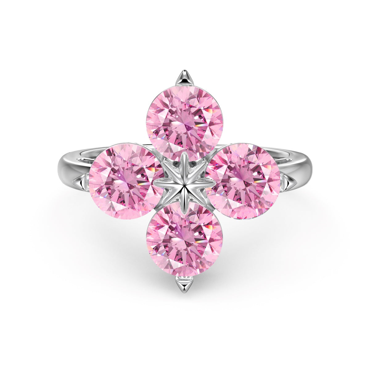 [GALE]Four-Leaf Clover Eight-Pointed Star Ring