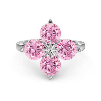 [GALE]Four-Leaf Clover Eight-Pointed Star Ring