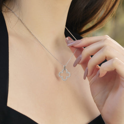[GALE]Four-Leaf Clover Hollow Design Exquisite Necklace