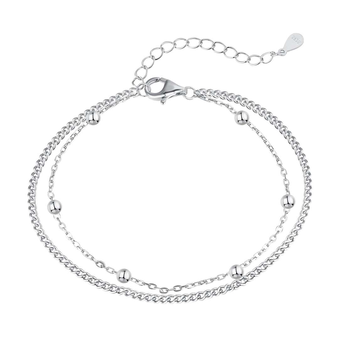 [GALE]Delicate Bead Double Layer Bracelet
