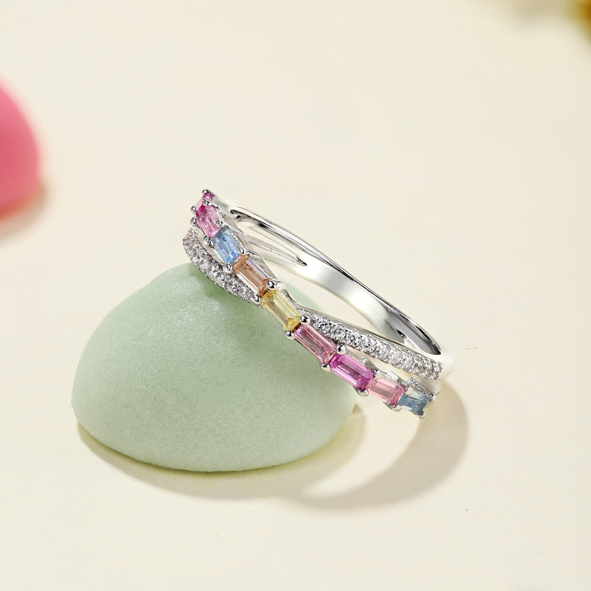 [GALE]Energetic Elegant Radiant Cut Party Ring