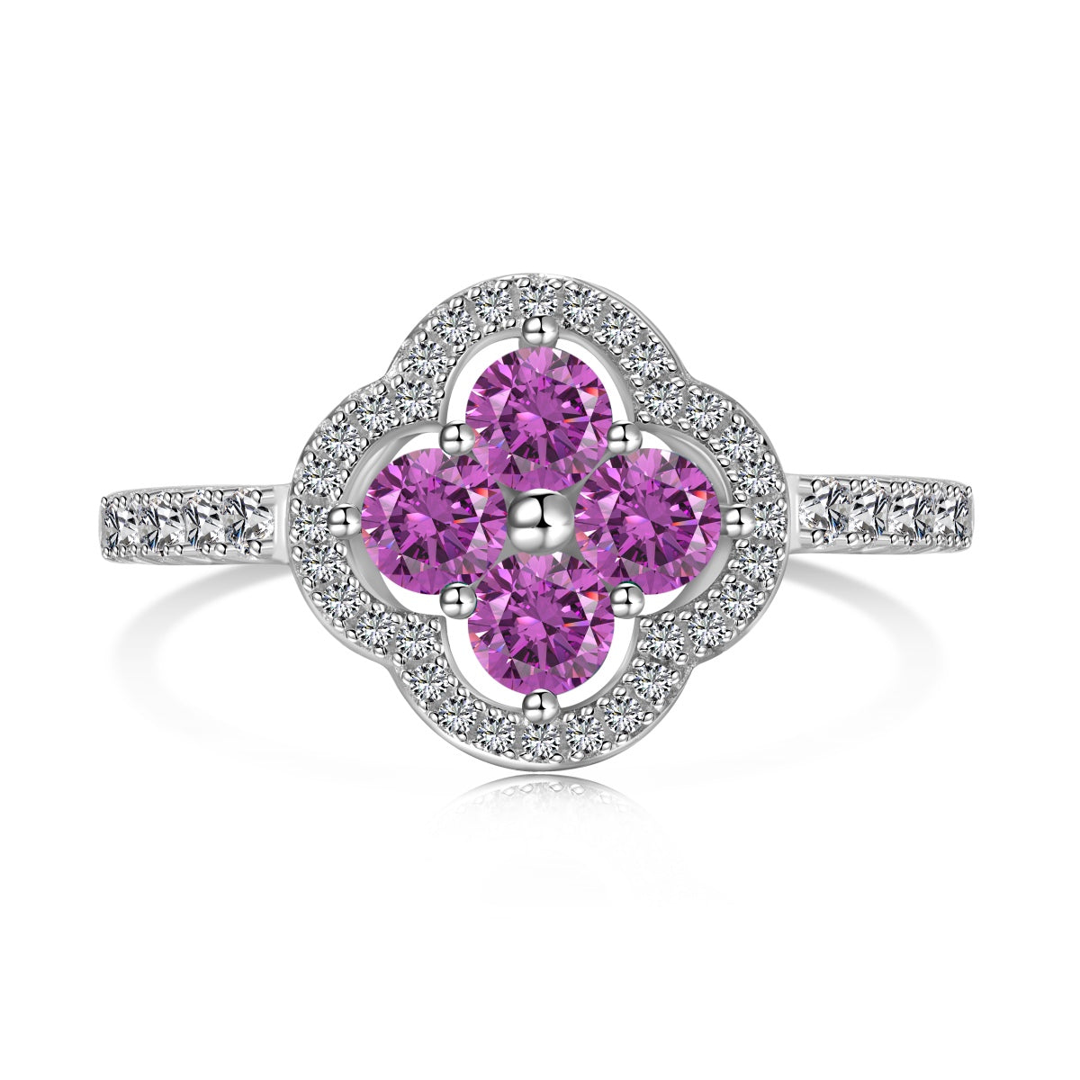 [GALE]Four Leaf Clover Flower Design Ring