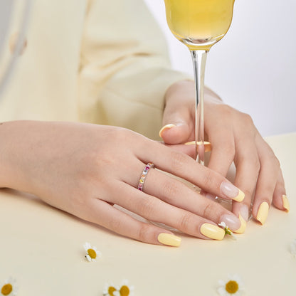 [GALE]Dazzling Lustrous Round Cut Tennis Ring