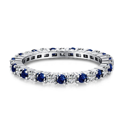 [GALE]Exquisite Colorful Round Cut Tennis Ring