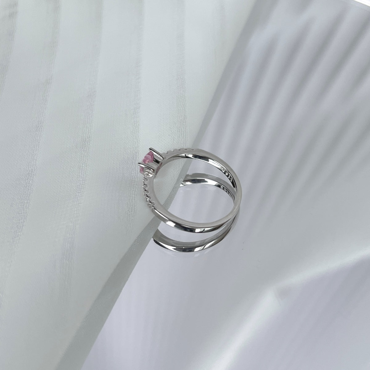 [GALE]0.5 Carat CaratEternity Charming Heart Shape Lover Ring
