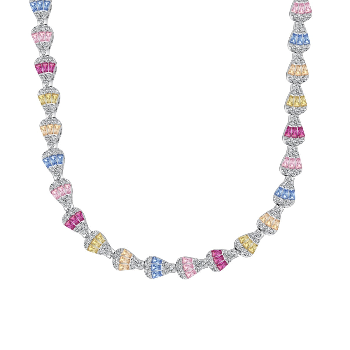 [GALE]Radiant Colorful Rainbow Necklace