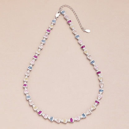 [GALE]Radiant Colorful Rainbow Necklace