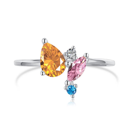 [GALE]Radiant Colorful Multi Cut Daily Ring