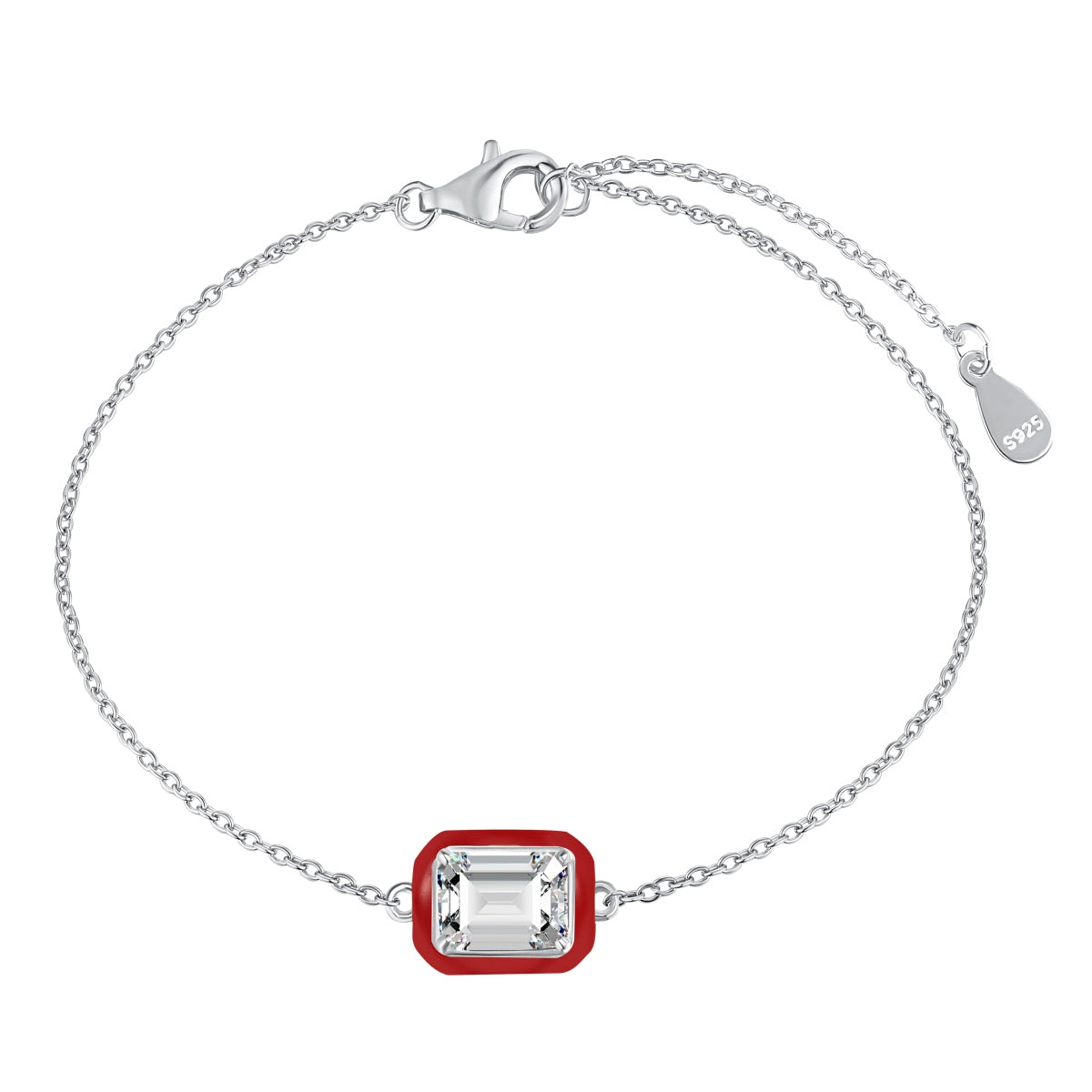 [GALE]2.0 Carat Sparkling Colorful Emerald Cut Daily Bracelet