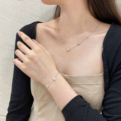 [GALE]Dazzling Round Cut Shape Bracelet