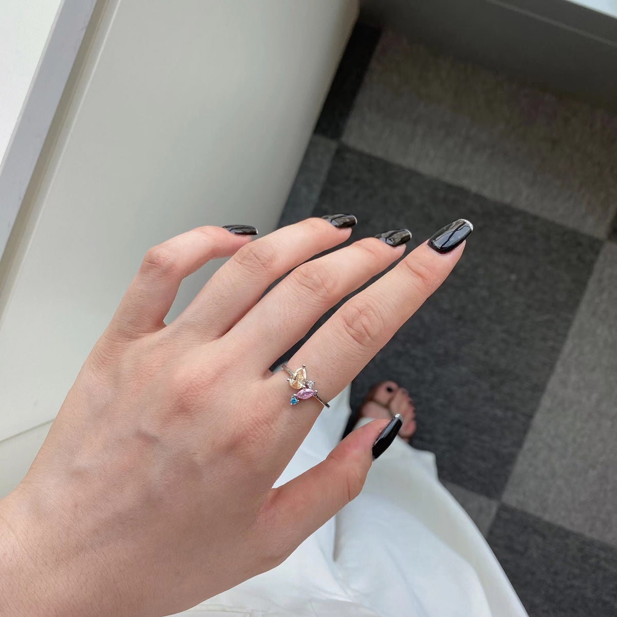 [GALE]Radiant Colorful Multi Cut Daily Ring