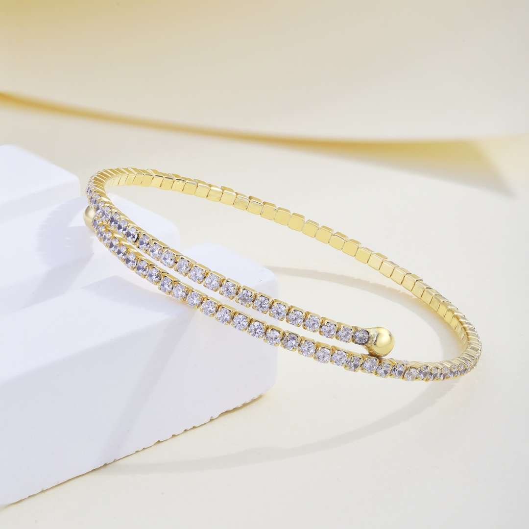 [GALE]Row of Diamonds Round Fashion Bracelet