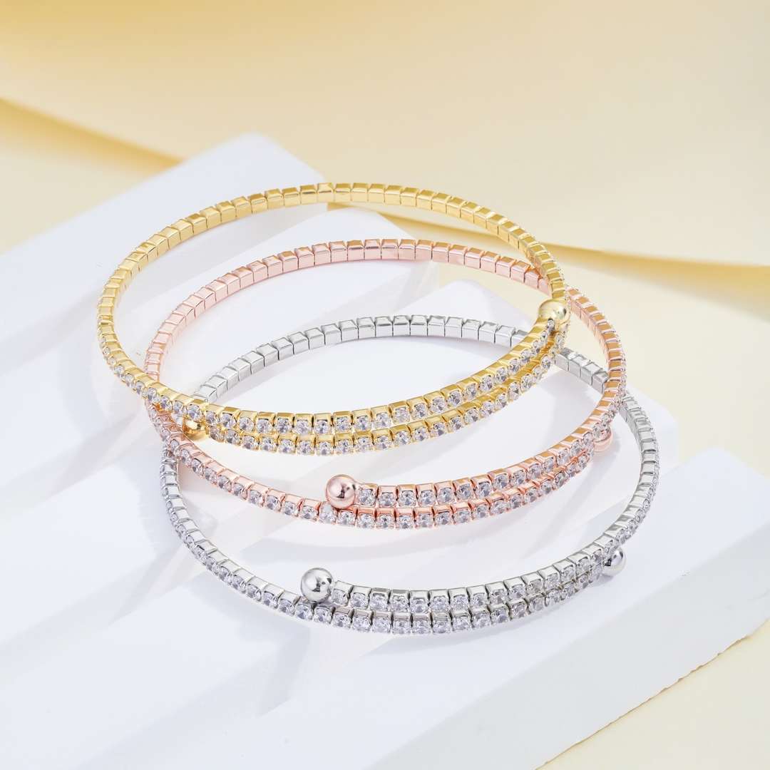 [GALE]Row of Diamonds Round Fashion Bracelet