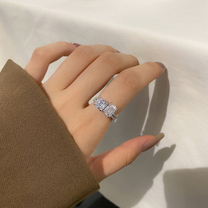 [GALE]2.0 Carat Scintillating Ornate Radiant Cut Party Ring