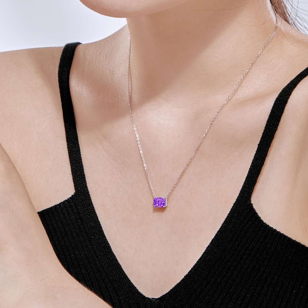 [GALE]Luxurious Square Shape Colorful Necalack