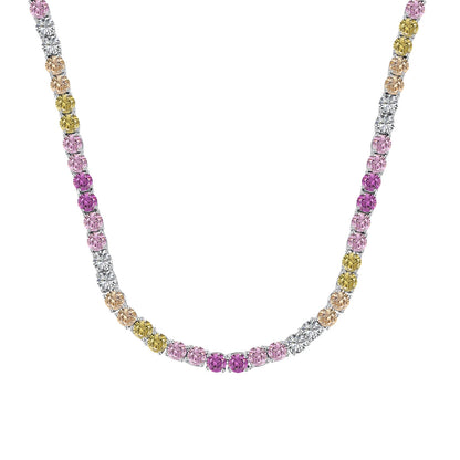 [GALE]Delicate Colorful Tennis Necklace