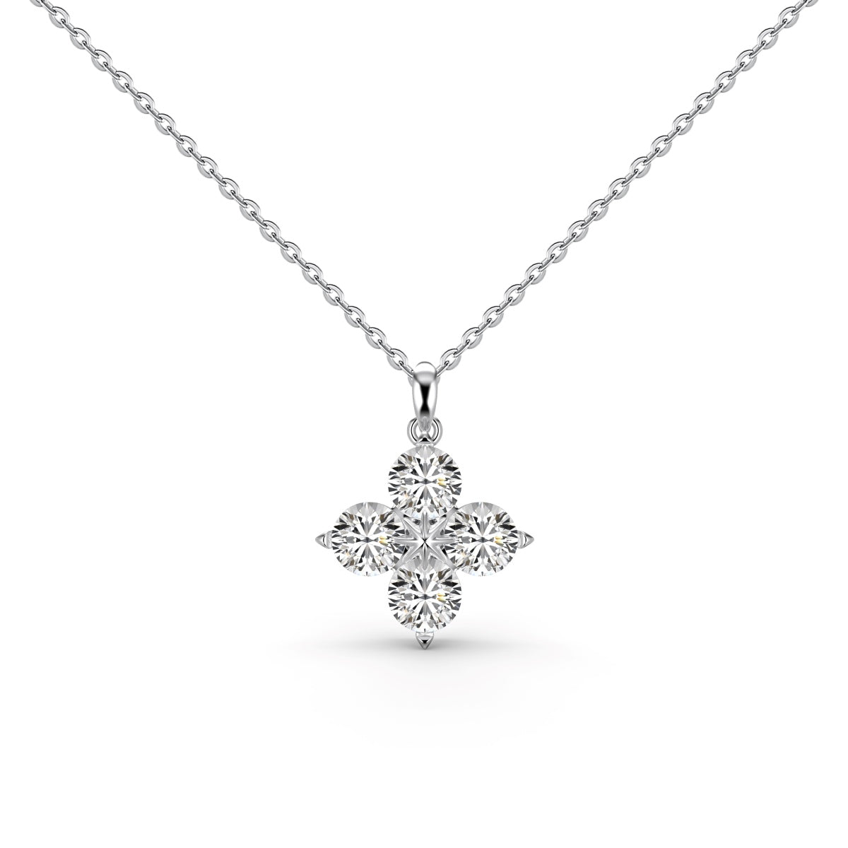 [GALE]Four-Leaf Clover And Eight-Pointed Star Necklace