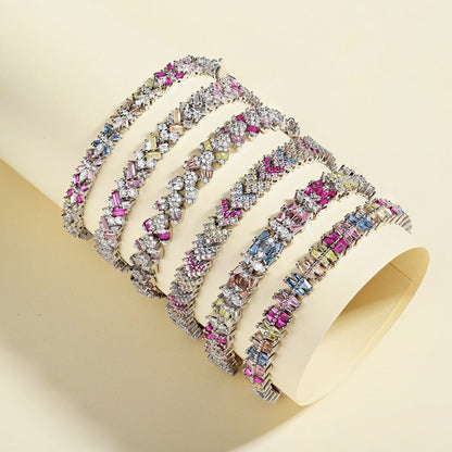 [GALE]Radiant Colorful Emerald Cut Party Bracelet