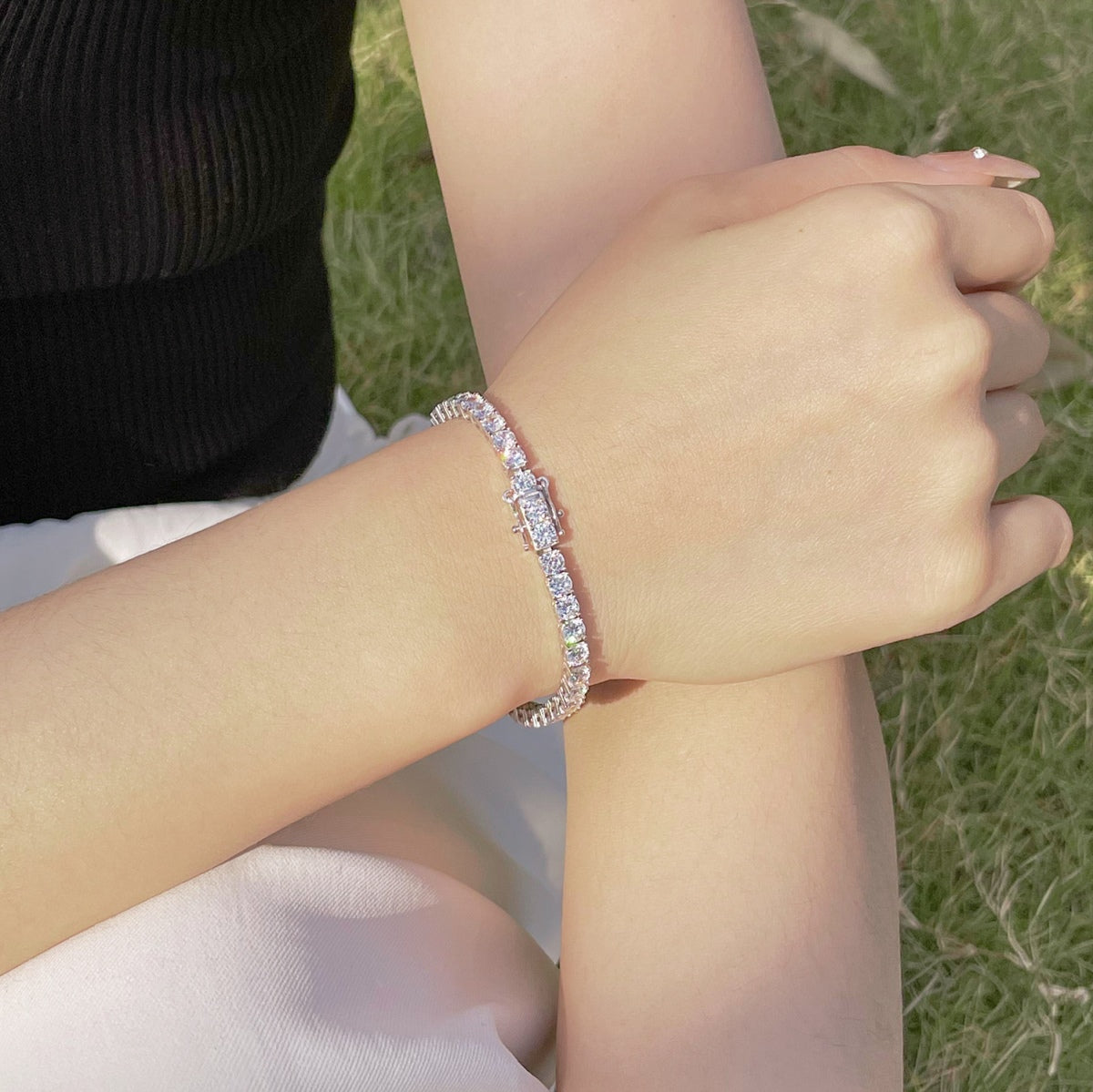 [GALE]Radiant Colorful Round Cut Party Bracelet