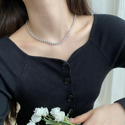 [GALE]Ornate Heart Cut Tennis Necklace