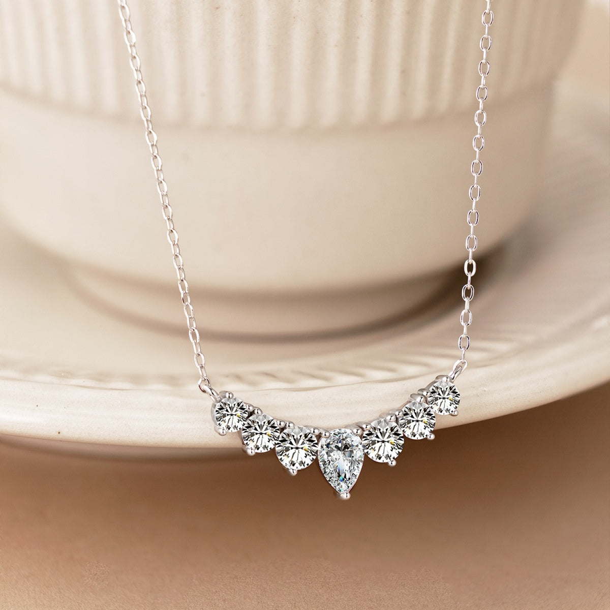 [GALE]Dainty Colorful Heart Necklace