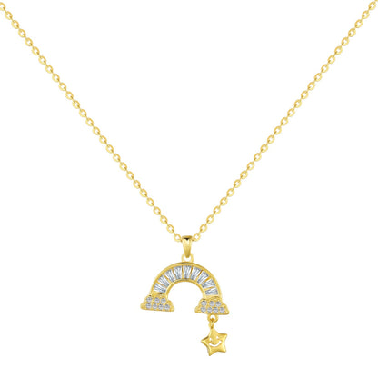 [GALE]Unique Rainbow Star Necklace