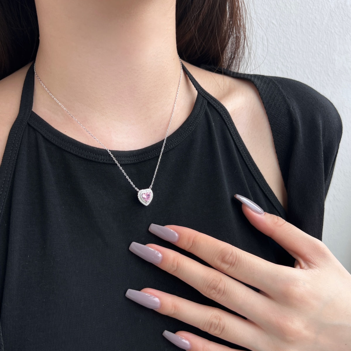 [GALE]Exquisite Heart Shape Necklace