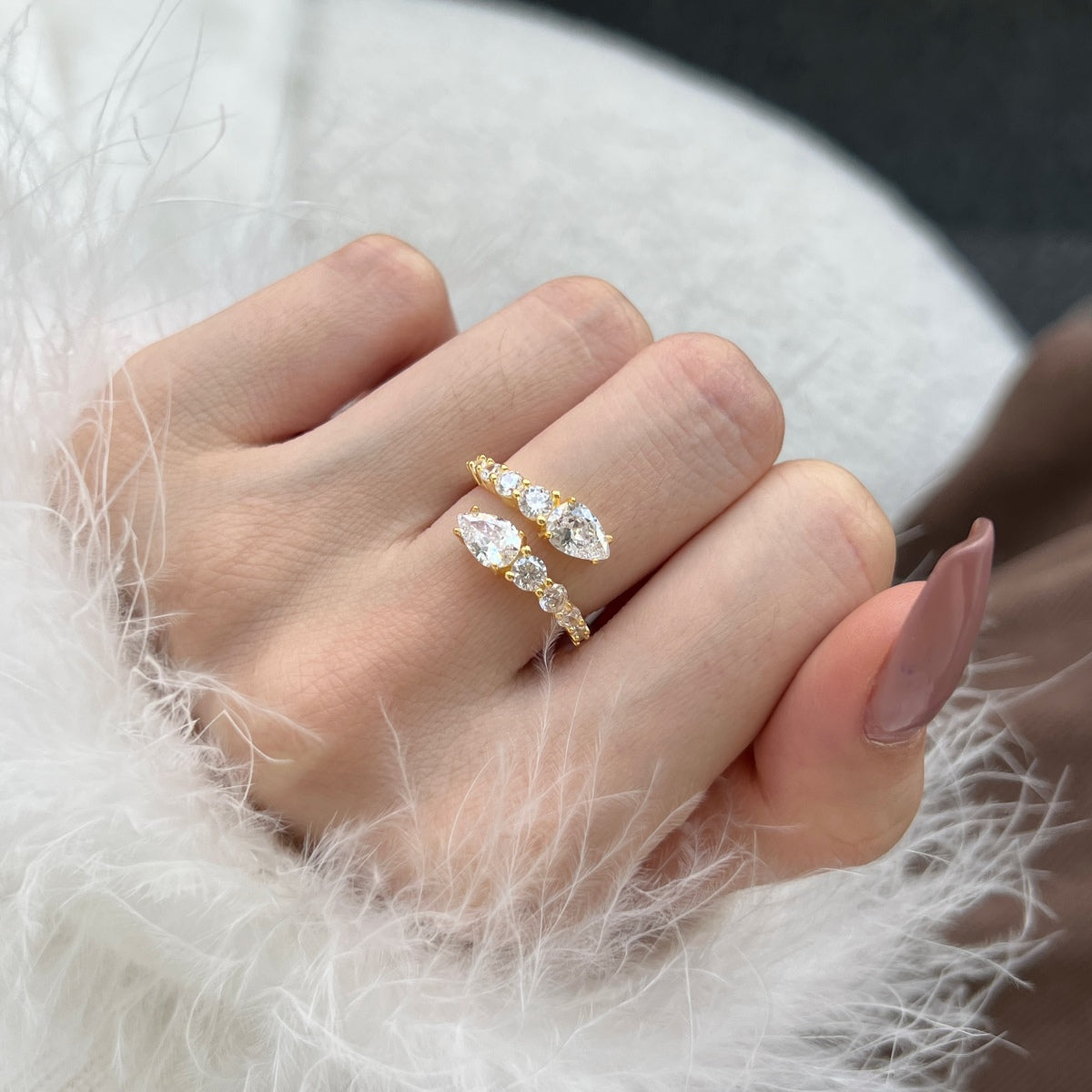 [GALE]Delicate Lively Snake Shape Daily Ring
