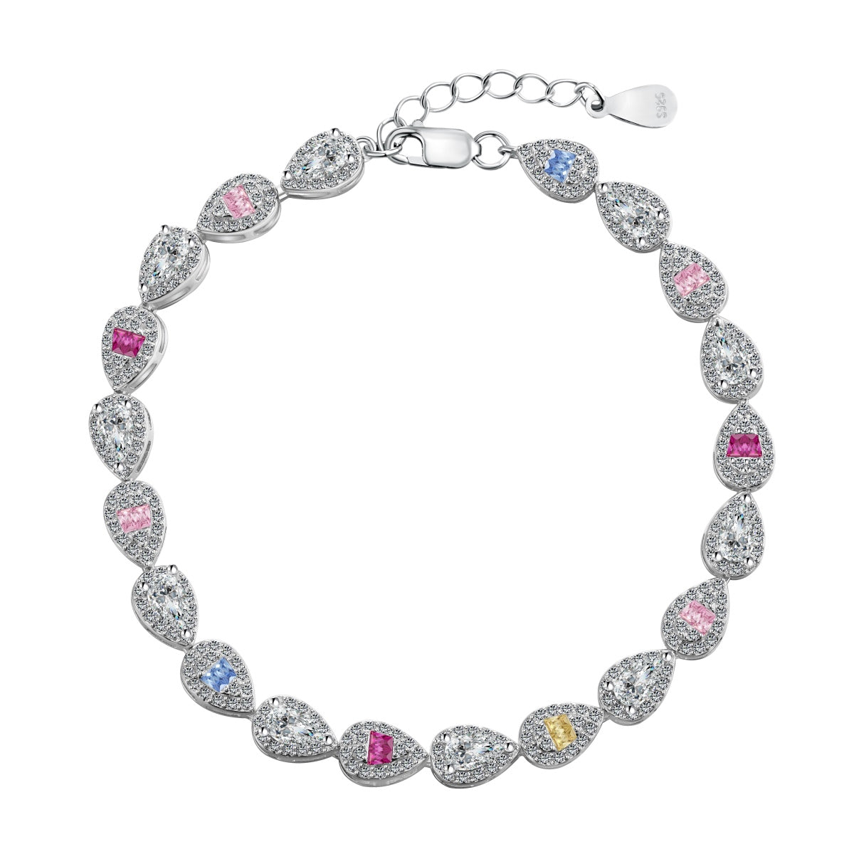 [GALE]0.25 Carat Radiant Water Drop Shape Daily Bracelet