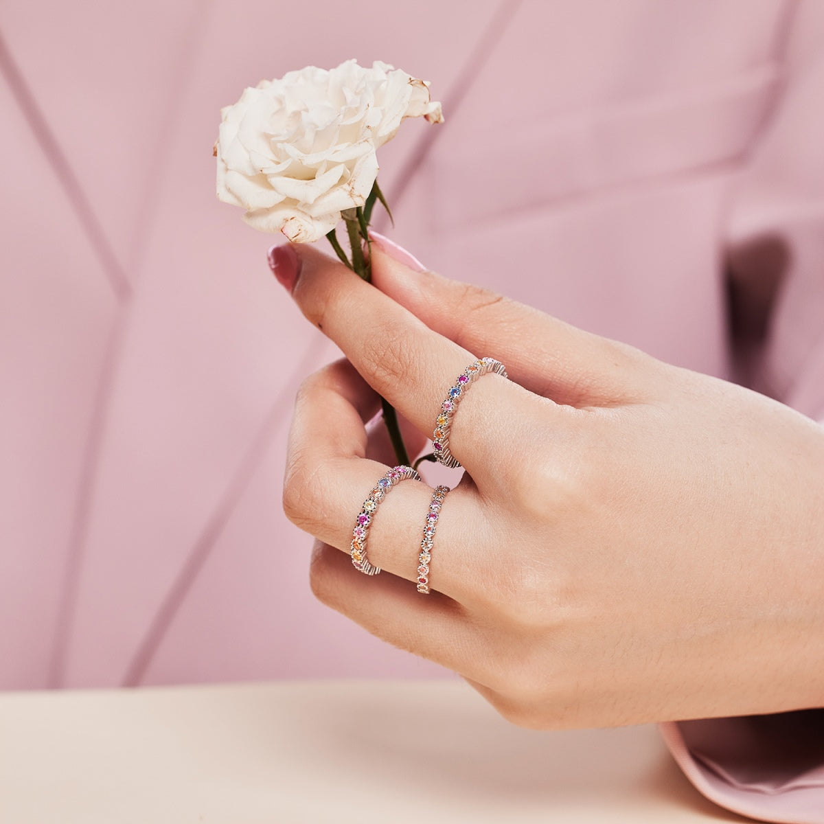 [GALE]Radiant Sparkling Round Cut Daily Ring