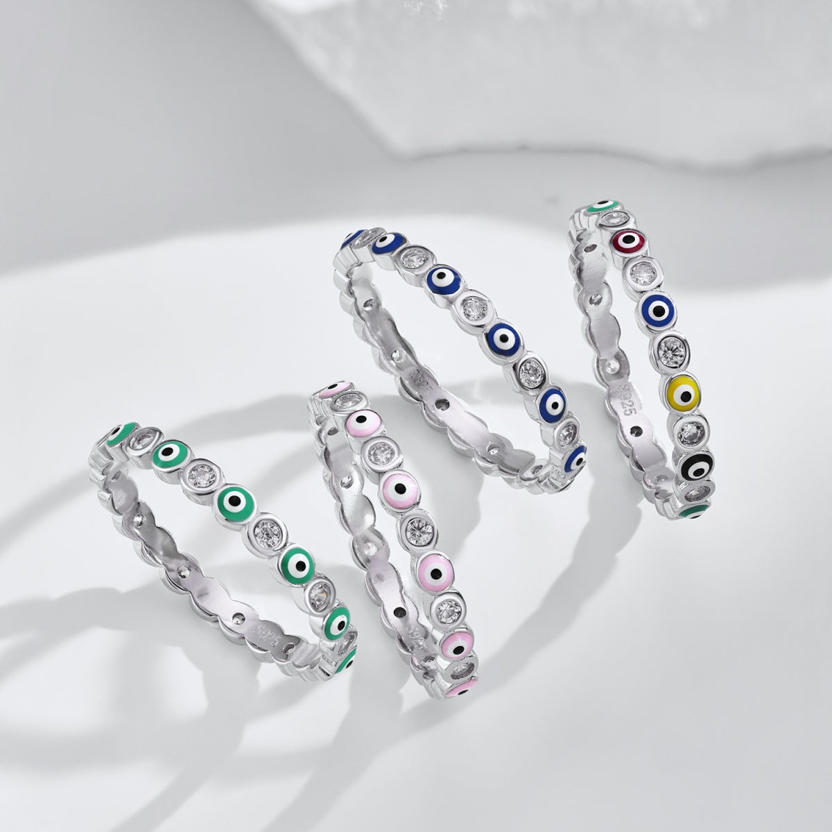 [GALE]Sparkling Vibrant Round Shape Daily Ring
