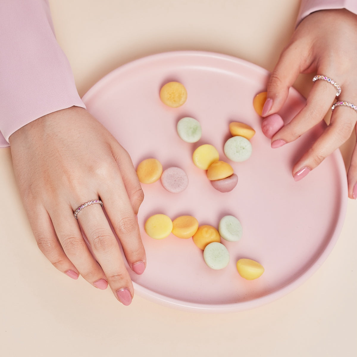 [GALE]Exquisite Colorful Round Cut Party Ring