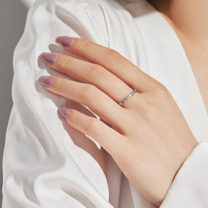 [GALE]Sparkling Vibrant Round Shape Daily Ring