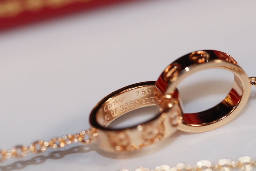 [GALE]LOVE NECKLACE PINK GOLD AND SILVER