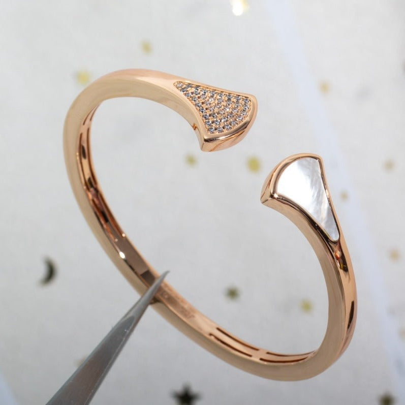 [GALE]DREAM BRACELET OPEN PINK GOLD MOP DIAMOND