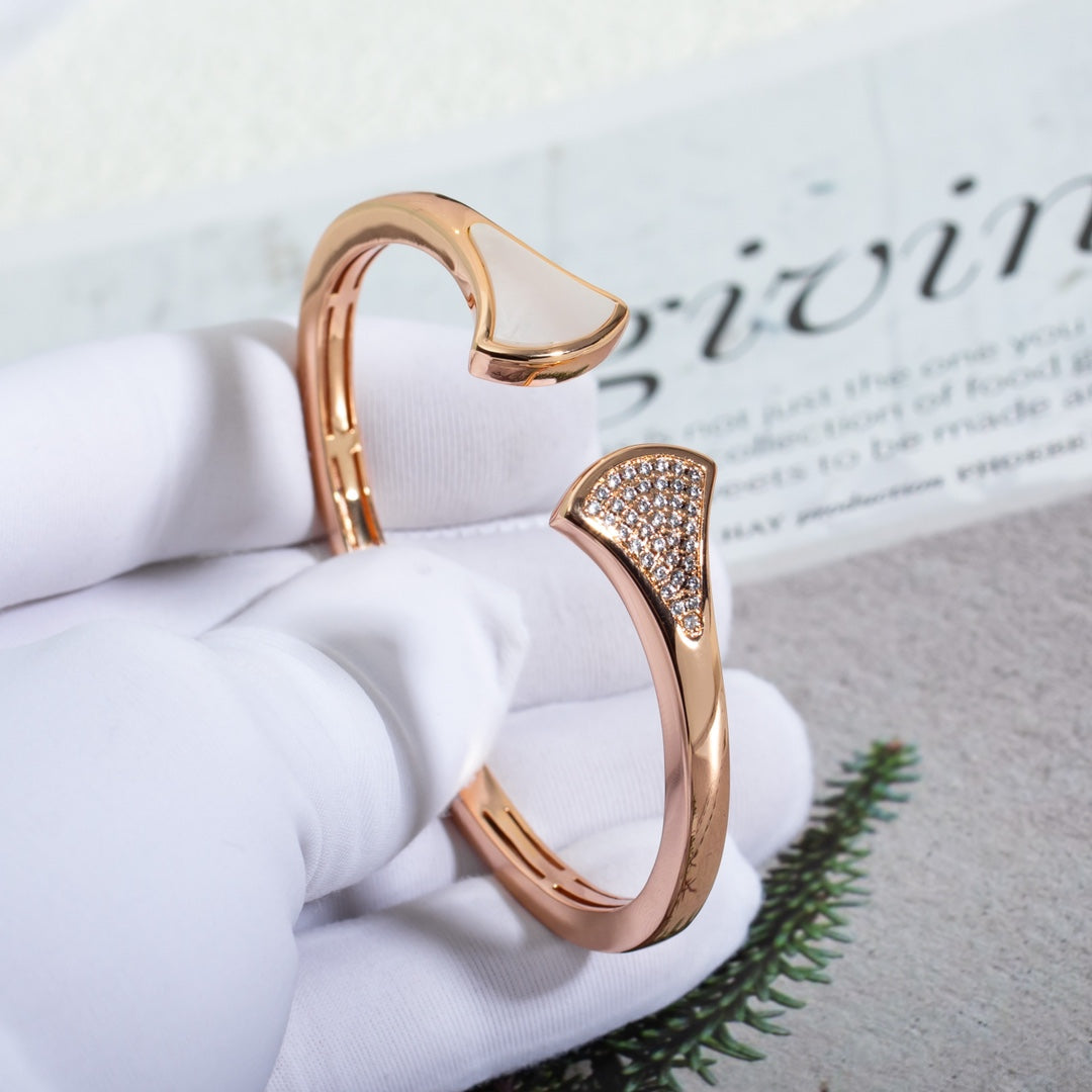[GALE]DREAM BRACELET OPEN PINK GOLD MOP DIAMOND