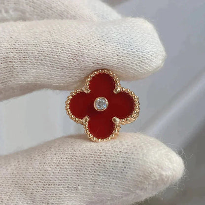 [GALE]CLOVER MEDIUM 1 MOTIFS CARNELIAN  DIAMOND earrings