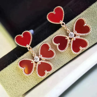 [GALE]SWEET CLOVER CARNELIAN EARRINGS