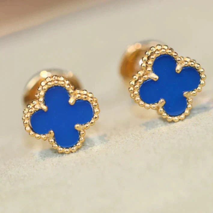 [GALE]CLOVER MINI 9.5MM TURQUOISE EARRINGS