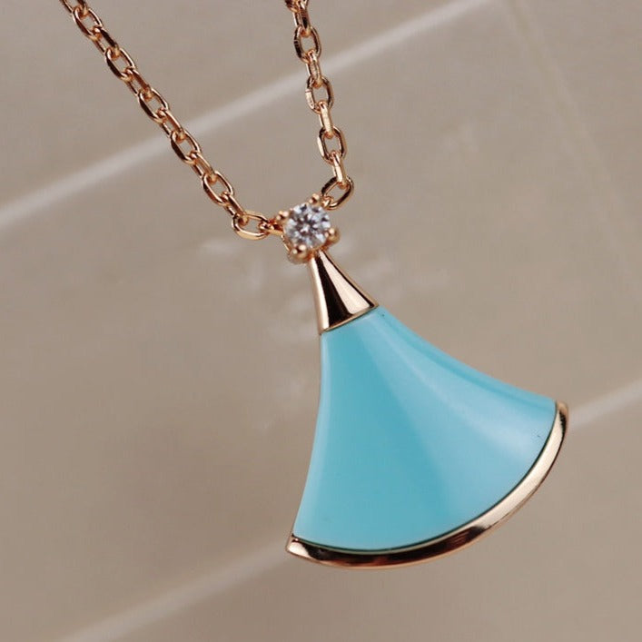 [GALE]DREAM NECKLACE TURQUOISE PINK GOLD