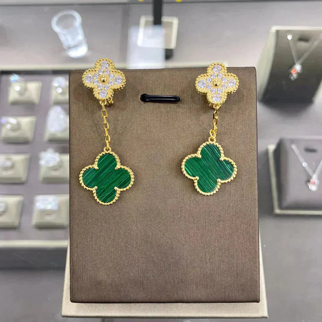 [GALE]CLOVER  2 MOTIFS  DIAMOND  EARRINGS (MULTIPLE CHOICESç´
