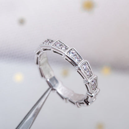 [GALE]SERPENTI RING SILVER DIAMOND PAVED 3MM